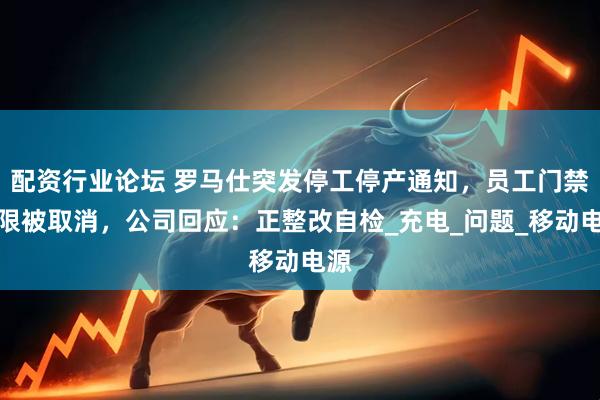 配资行业论坛 罗马仕突发停工停产通知，员工门禁权限被取消，公司回应：正整改自检_充电_问题_移动电源